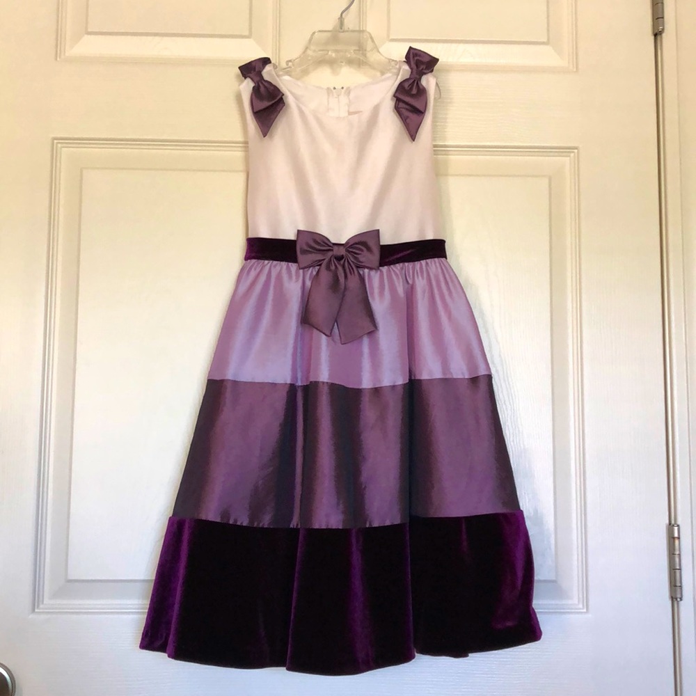 Purple formal dress taffeta and velvet size 6x